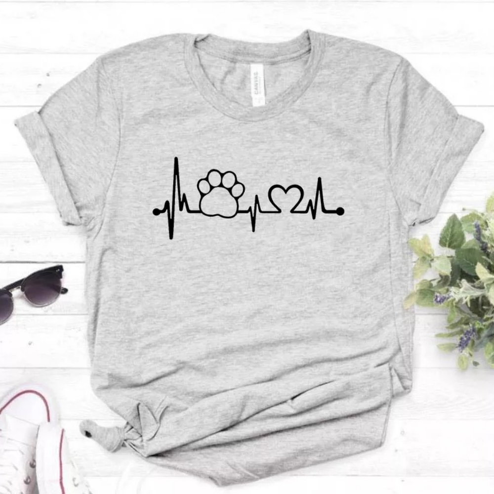Heartbeat PawPrint Custom Tee - Picture 2 of 6